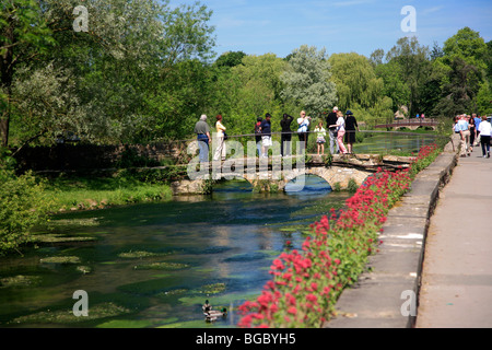 River Coln Bibury village Gloucestershire Cotswolds England UK Stock Photo