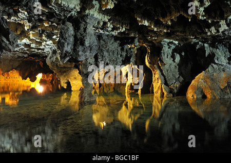 Interior of Ali Sadr Cave, Hamadan, Hamedan, Persia, Iran, Asia Stock Photo