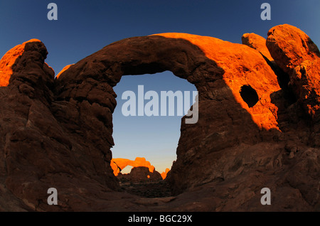 Turret Arch, South Window, Arches National Park, Moab, Utah, USA Stock Photo