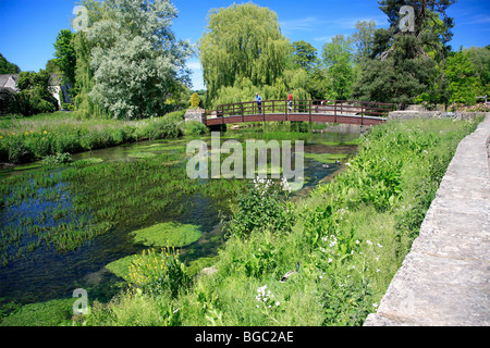 River Coln Bibury village Gloucestershire Cotswolds England UK Stock Photo