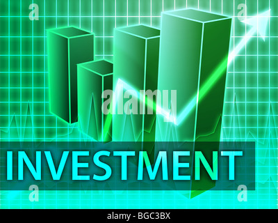 Investment finances illustration of bar chart diagram Stock Photo