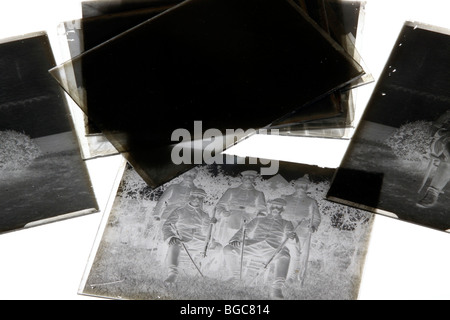Old photographs on silver bromide gelatin dry plates Stock Photo