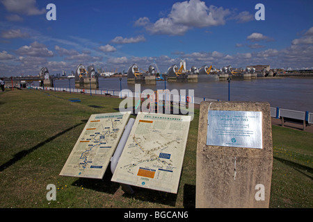 The Thames Barrier at Woolwich, London, England Stock Photo