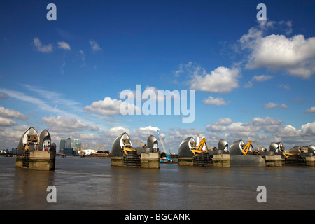The Thames Barrier at Woolwich, London, England Stock Photo