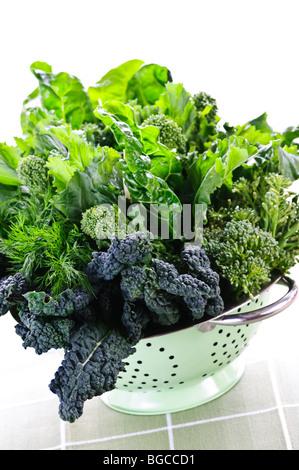Green vegetables and dark leafy food background as a healthy eating ...