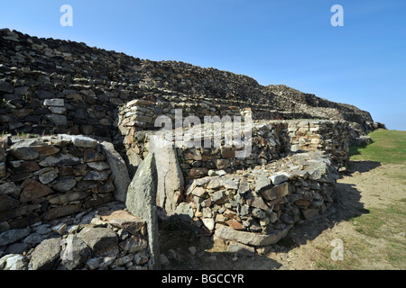 The Cairn of Barnenez / Barnenez Tumulus / Mound, a Neolithic monument near Plouezoc'h, Finistère, Brittany, France Stock Photo