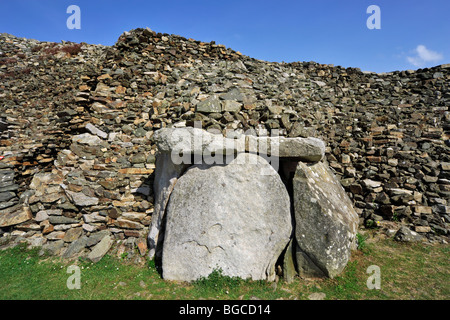 Cairn of Barnenez / Barnenez Tumulus / Mound, a Neolithic monument near Plouezoc'h, Finistère, Brittany, France Stock Photo