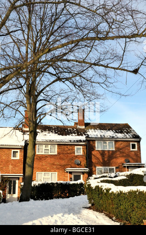 December winter snow in the suburb of Hemel Hempstead, UK. Stock Photo