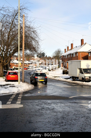 Winter snow in the Chiltern town of Hemel Hempstead, UK. Stock Photo