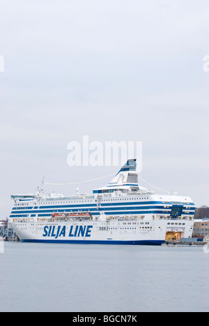 Scandinavian sea ferry Silja Serenade at Helsinki Baltic Sea port Stock Photo