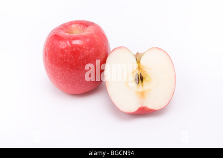 Pink Lady red apple isolated against white background Stock Photo