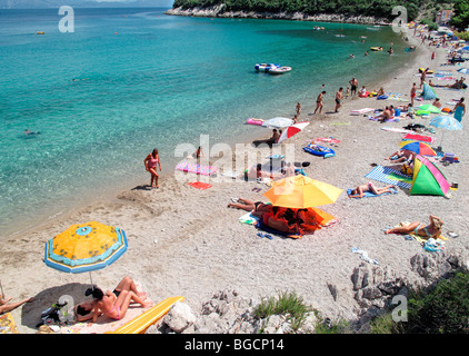 Croatia Adriatic coast. Pebbled beach in Divna bay. Peljesac Peninsula. Stock Photo