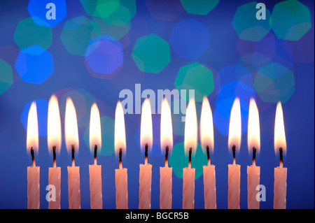 12 birthday candles Stock Photo