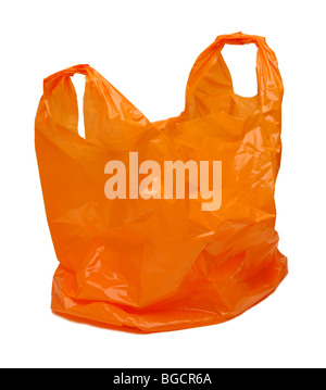 Orange plastic bag Stock Photo