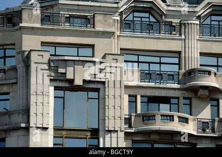 Art Deco Balconies & Facade of the La Samaritaine Department Store, built 1869, Paris, France Stock Photo