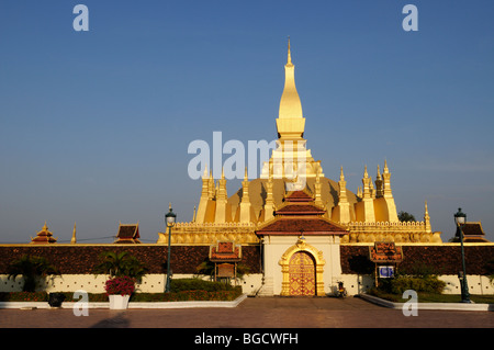 Laos; Vientiane; Pha That Luang Stock Photo