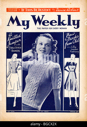 My Weekly, Nov 1940 cover of the womens lifestyle and fashion magazine keeping the Home Front happy Stock Photo