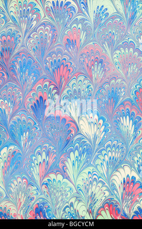 High resolution scan from a real sheet of marbled paper Stock Photo