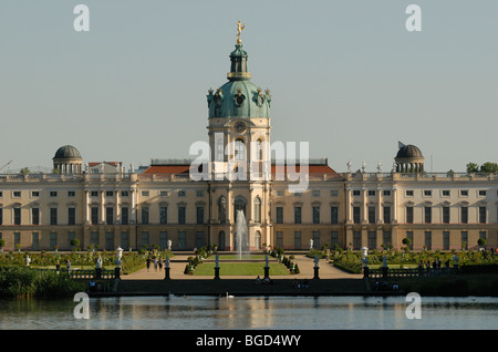 Schloss Charlottenburg. Charlottenburg Castle. Rear side with lake and park. Berlin. Germany. Europe. Stock Photo