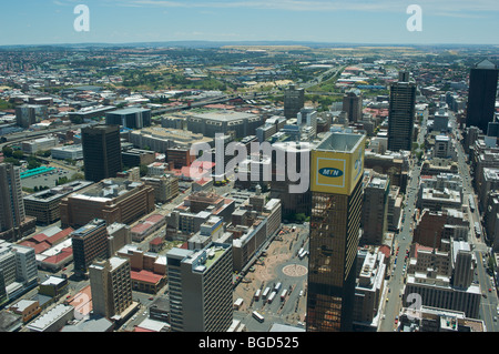 West view from top of Carlton Centre, Johannesburg, South Africa, of downtown Johannesburg Stock Photo