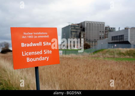 Bradwell nuclear power station which is undergoing decommissioning, Essex, UK. Stock Photo