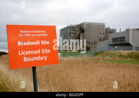 Bradwell nuclear power station which is undergoing decommissioning, Essex, UK. Stock Photo