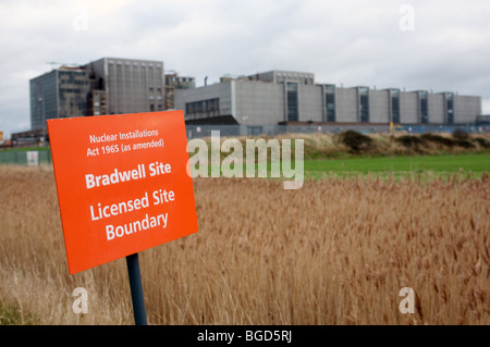 Bradwell nuclear power station which is undergoing decommissioning, Essex, UK. Stock Photo