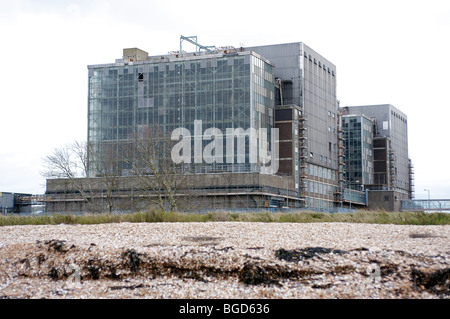 Bradwell nuclear power station which is undergoing decommissioning, Essex, UK. Stock Photo