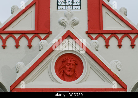 The Exterior frontage of the Italian Chapel, Lamb Holm, Orkney, Highland Region, Scotland UK.  SCO 5647 Stock Photo