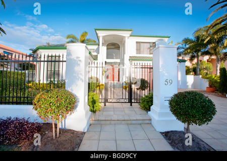 Luxury mansion house front in suburban district Stock Photo