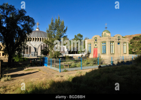 Saint Mary of Zion cathedral and Ark of the Covenant chapel of the Ethiopian orthodox church at Aksum, Axum, Tigray, Ethiopia,  Stock Photo