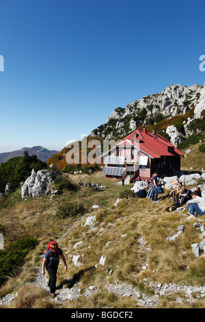 Mountain lodge at the Veliki Risnjak peak, Risnjak National Park, Gorski Kotar region, Croatia, Europe Stock Photo