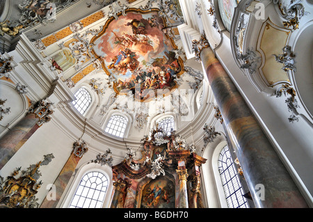 Ceiling of the side altar, Basilica of the Benedictine Abbey in Ottobeuren, Bavaria, Germany, Europe Stock Photo