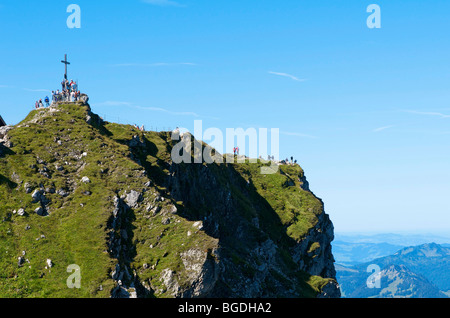 Summit of Nebelhorn Mountain, Oberstdorf, Allgaeu, Bavaria, Germany, Europe Stock Photo