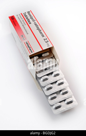 Antihypertensive tablets in a blister pack Stock Photo