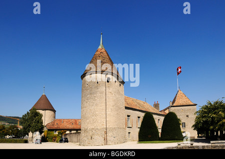 Chateau de role palace, Lausanne, Lake Geneva, Canton Vaud, Switzerland, Europe Stock Photo