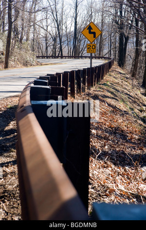 Winding Road in the Pisgah National Forest - near Brevard, North Carolina, USA Stock Photo