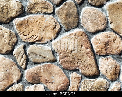 Closeup shot of house wall made from stone blocks Stock Photo