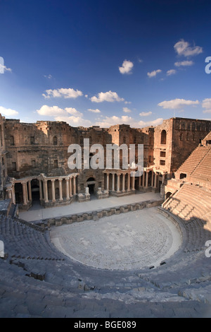 Syria, Bosra, ruins of the ancient Roman town (a UNESCO site), Citadel and Theatre Stock Photo