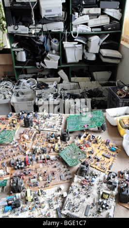 Recycling computer parts Stock Photo