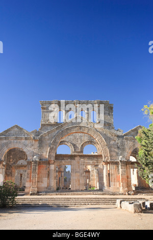 Syria, Aleppo, the Dead Cities, Ruins of the Basilica of Saint Simeon (Qala'at Samaan) Stock Photo