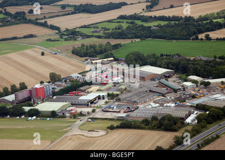 aerial view of Rougham Industrial Estate in Suffolk UK Stock Photo