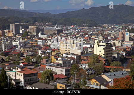 View from Shiroyama koen of Takayama City, Gifu Prefecture, Japan Stock Photo