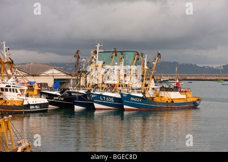 Fishing trawlers moored up in 'Brixham harbour'