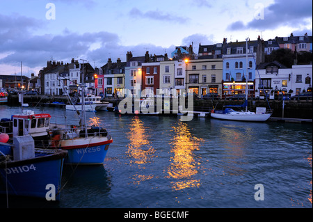 weymouth harbour at sunset Stock Photo