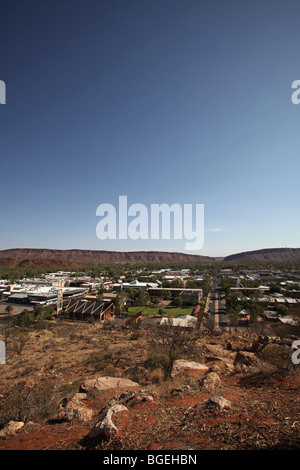 Australia, NT, Alice Springs. Anzac Hill overview point. View of ...