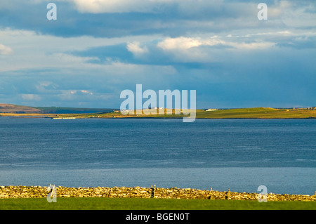 The small Orkney Island of Wyre from Gurness on the Northern shores of Mainland Orkney  SCO 5788 Stock Photo