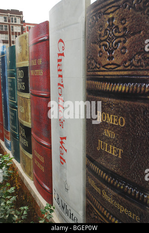 Parking Garage of the Kansas City Public Library, designed to look like a bookshelf. Stock Photo