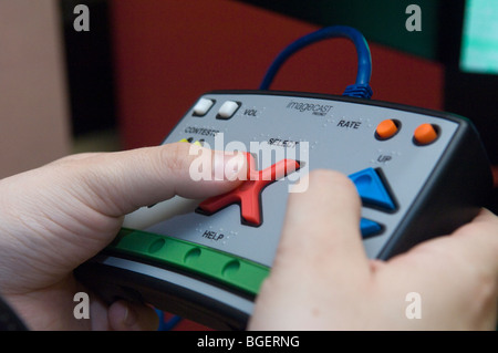 Dominion Voting demonstrates the ImageCast BMD, an electronic ballot marking device Stock Photo