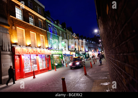 Row of Chinese restaurants in backstreet of Chinatown. Lisle Street. Soho. London. UK 2009 Stock Photo